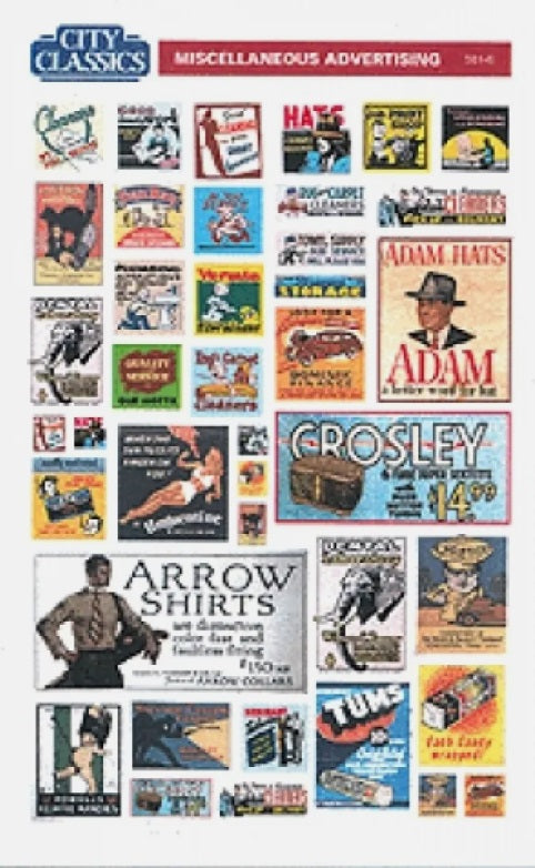 City Classics 501-6 HO Miscellaneous Advertising Signs