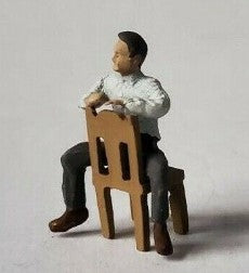 Arttista 792 S Scale Man Sitting Backwards in Chair Figure