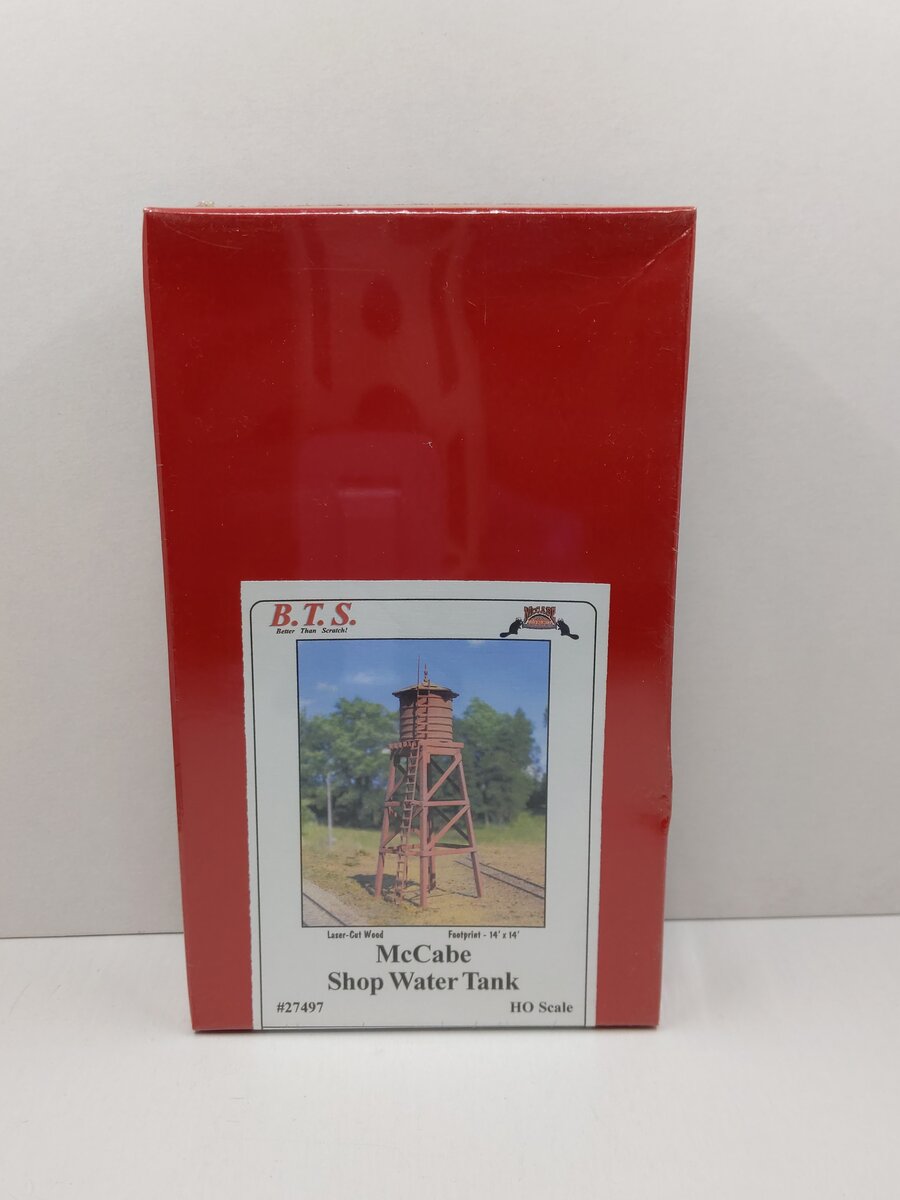 BTS 27497 HO Scale McCabe Shop Water Tank Laser Cut Model Building Kit