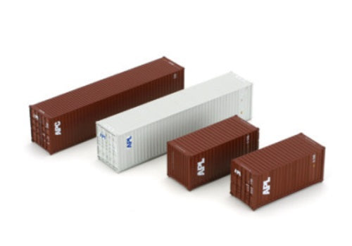 Athearn 27887 HO RTR APL/APC 20' & 40' Container Assortment (Set of 4)