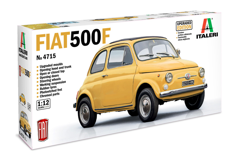 Italeri 4715 1:12 1968 Fiat 500F Car Upgraded Edition Plastic