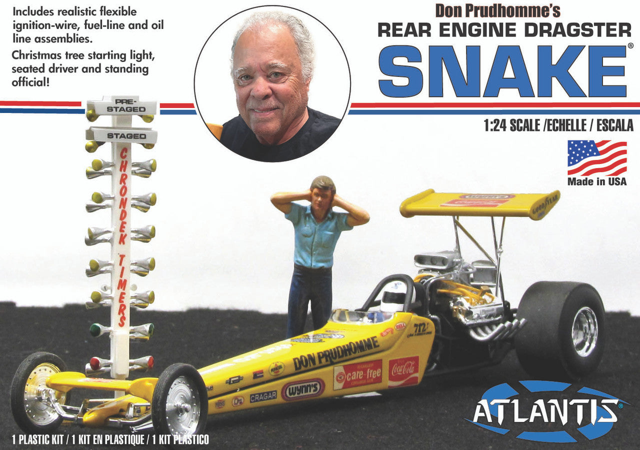 Atlantis Models M7528 1:24 Don Prudhomme Snake Rear Engine Dragster Plastic Kit