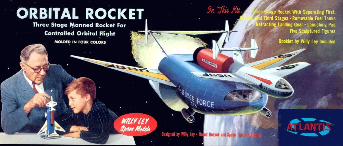 Atlantis Models M46 1:193 Three Stage Manned Rocket Plastic Model Kit