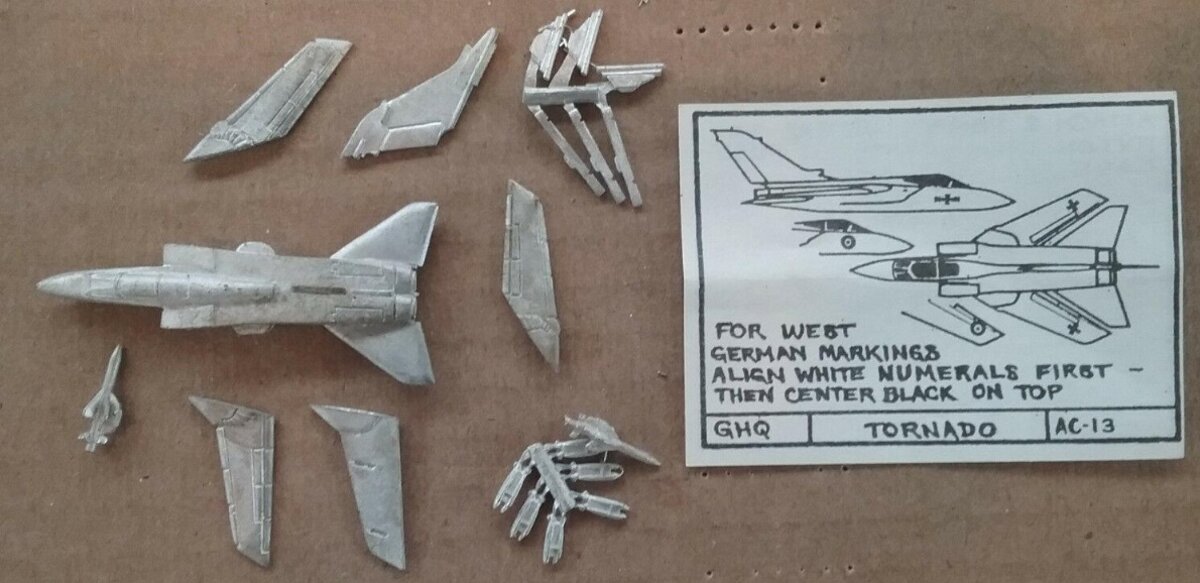 GHQ AC13 1/285 Scale West German Tornado Jet Fighter Unpainted Pewter Kit