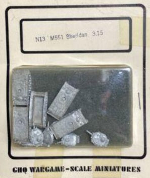 GHQ N13 1:285 M551 Sheridan Tanks Wargame Unpainted Pewter Kit