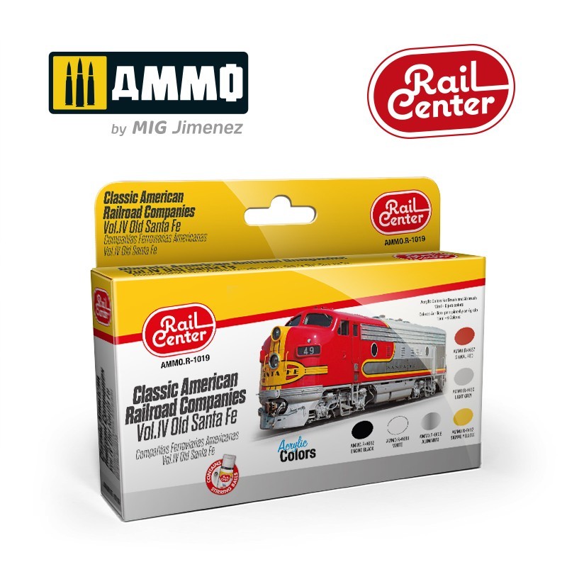 Mig Jimenez R-1019 Classic American RR Co. Vol. IV Old SF 17 ml Paint Bottle Set