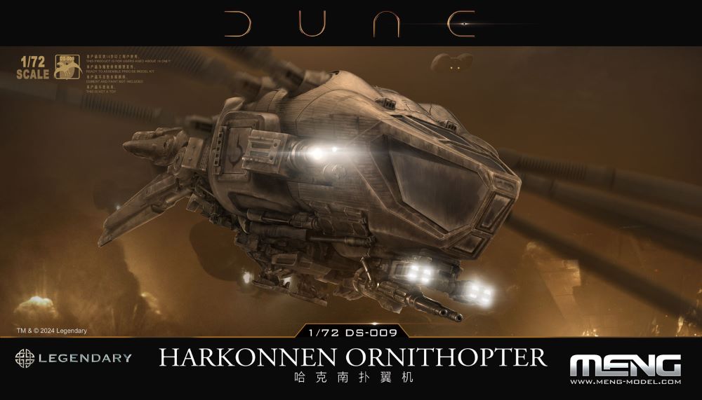 Meng Models DS-009 1:72 Dune Movie: Harkonnen Ornithopter Plastic Model Kit