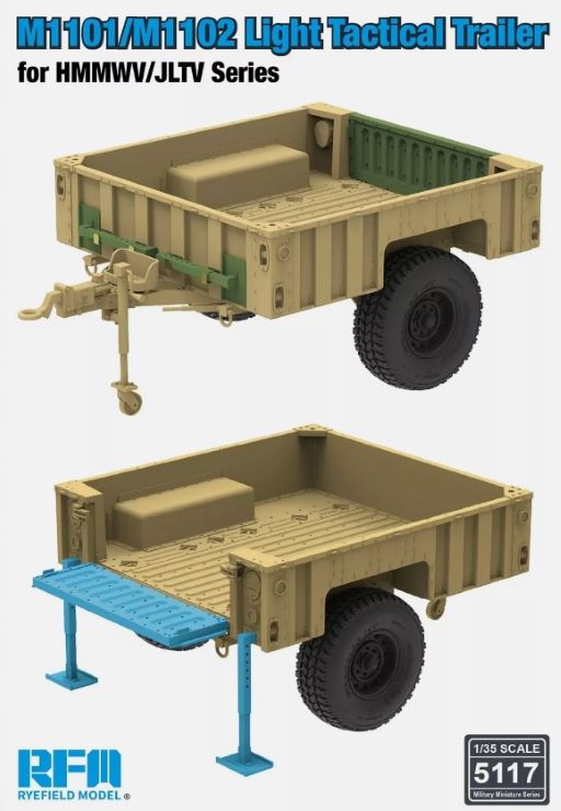 Rye Field Models 5117 1:35 M1101/M1102 Light Tactical Trailer Plastic Model Kit