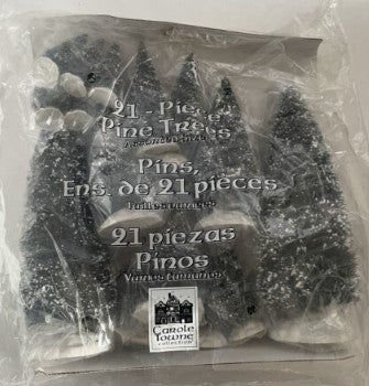 Lemax 0672919 Carol Towne Collection 21 Piece Assorted Snow-Capped Trees