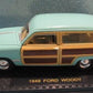 Road Champs 68600 1:43 Diecast Teal Blue 1949 Ford Woody 50th Anniversary