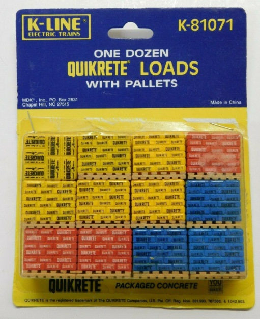 K-Line K-81071 Quikrete Loads W/ Pallets (Set of 12)