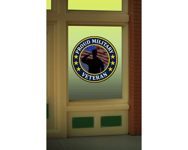 Miller Engineering 9130 O/HO Proud Military Veteran Animated Neon Window Sign