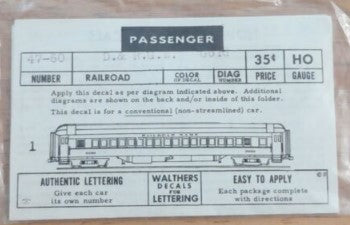 Walthers 47-60 HO D & R G W Gold Lettering & Numbering Decal Set