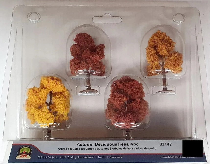 JTT Scenery Products 92147 HO Autumn Deciduous Trees (4 Pieces)