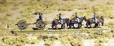 GHQ ACW16 N Rebellion Miniatures Federal #1 Limbered Cannon, Soldiers, & Horses