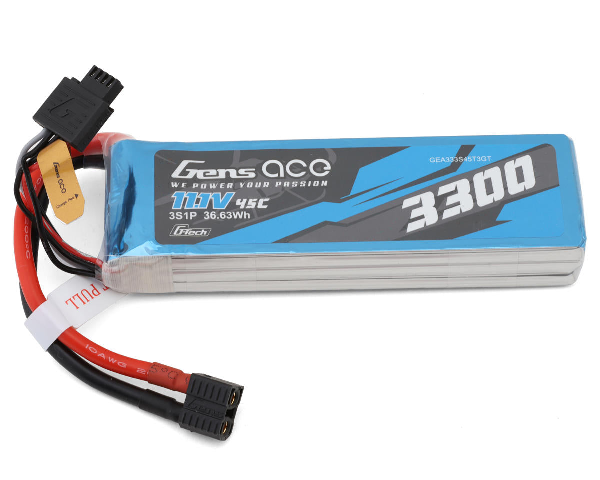 Gens Ace 333S45T3GT G-Tech Smart 3S LiPo Battery 45C with Universal Connector