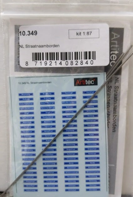 Artitec Models 10.349 HO Scale Dutch Street Name Signs