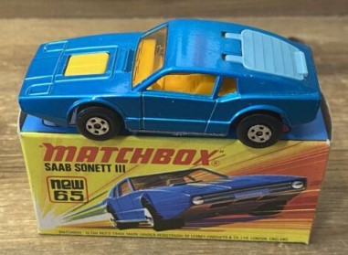 Matchbox 65 1:87 Die Cast Superfast Blue Saab Sonett III