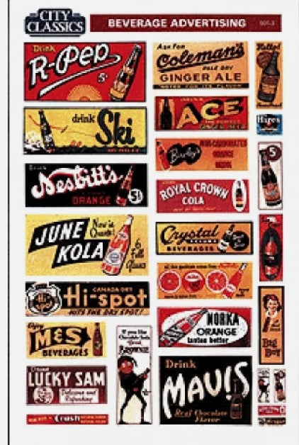 City Classics 501-3 HO Beverage Advertising Signage Kit