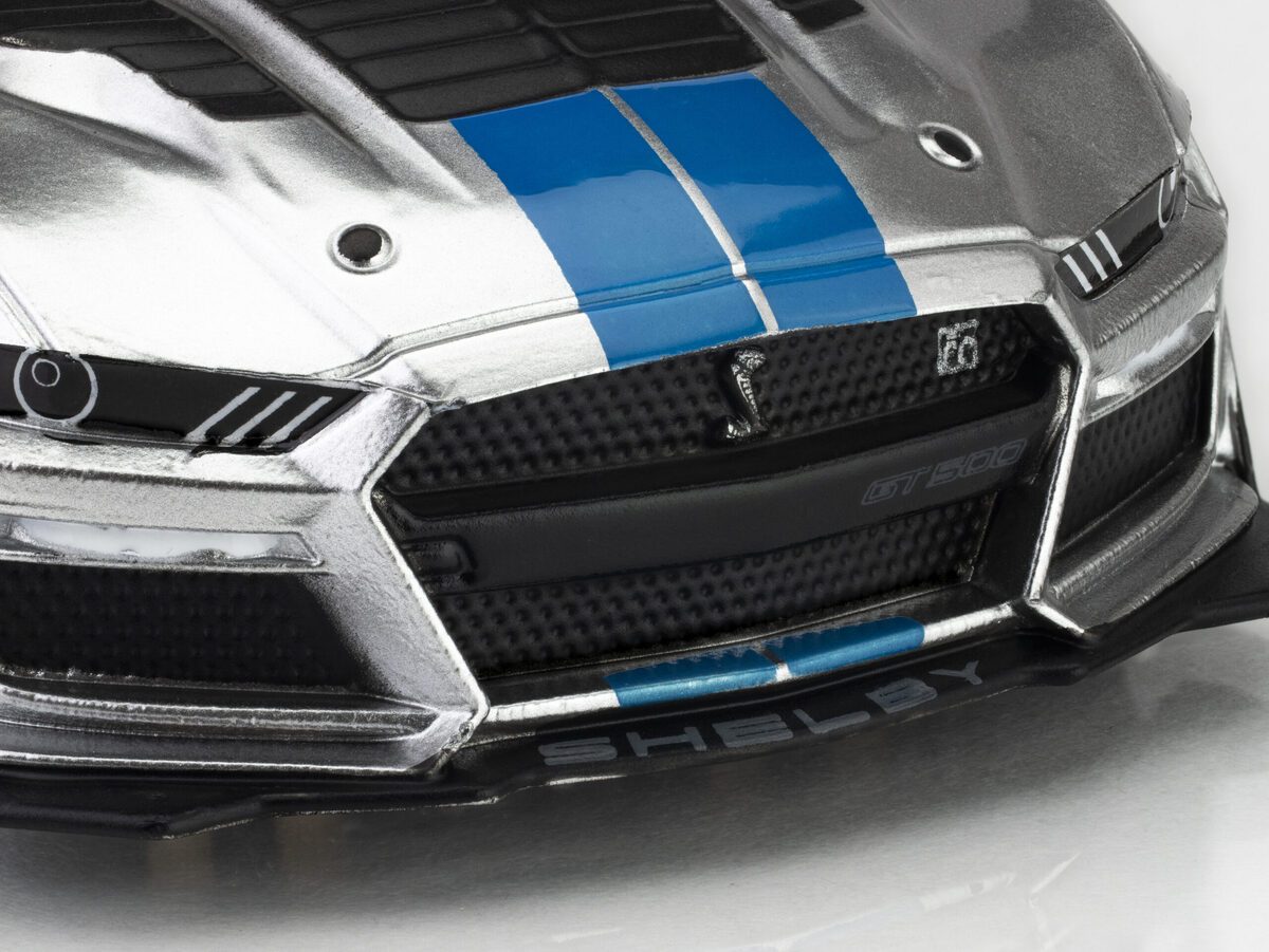 AFX 22099 HO Mega G+ 2022 Mustang GT500KR Silver/Blue Slot Car