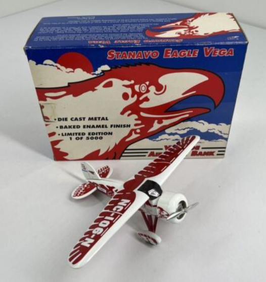 Liberty Classic 35050 Stanavo Eagle Vega Vintage Airplane Bank Die Cast Metal