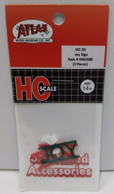 Atlas 4002088 HO Scale 3D Joy Sign Printed Accessories (Pack of 3)