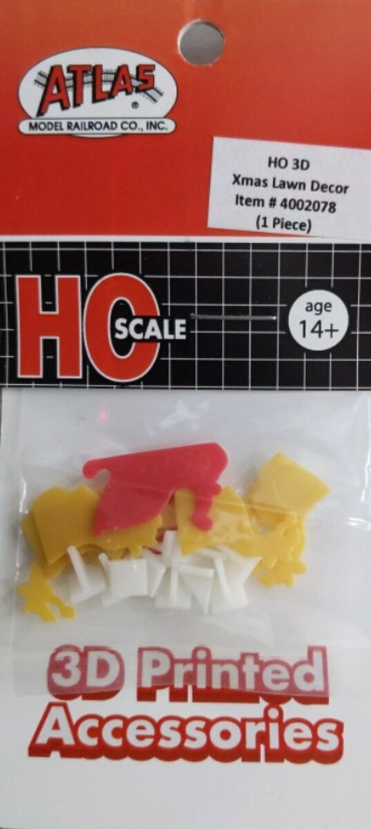Atlas 4002078 HO Scale 3D Xmas Lawn Decor Printed Accessories One Set