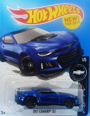 Hot Wheels 360/365 1:87 Diecast Metallic Blue 2017 Camaro ZL1