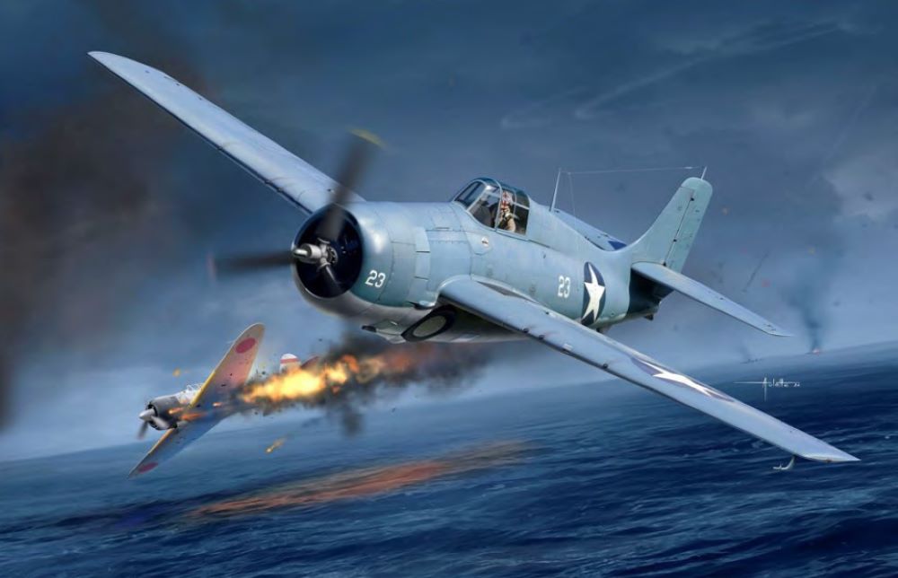 Academy 12355 1:48 USN Grumman F4F-4 "Battle of Midway" Aircraft Plastic Kit