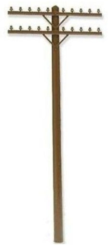 Weaver P740-36 O Scale Crossarms & 6" Poles Telephone Bulk Pack Kit (Pack of 18)