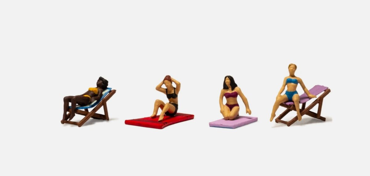 Woodland Scenics A2220 N Scale Sun Tanners Woman Figures (Set of 4)