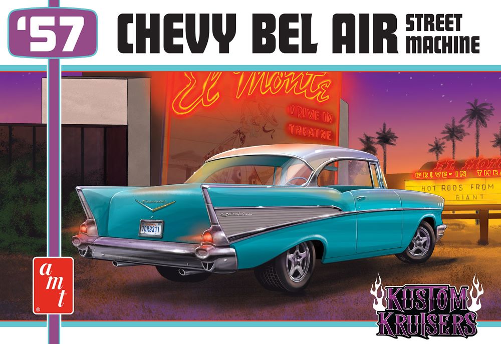 AMT 1460M 1:25 1957 Chevy Bel Air Street Machine Car Plastic Model Kit