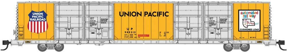 Bluford Shops 87277 N UP PS 86' Quad Door Auto Parts Boxcar Ready to Run #980217