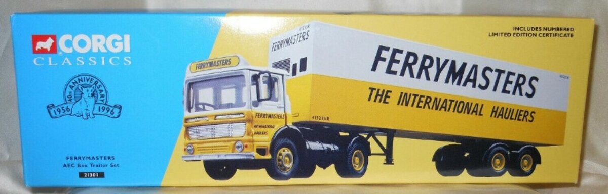 Corgi 21301 1:50 Ferrymasters AEC Box Trailer Set Includes Numbered Certificate