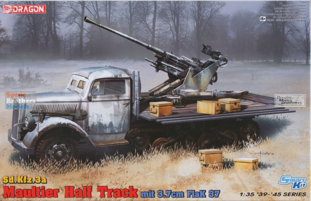 Dragon 6788 1:35 Sd.Kfz.3a Maultier Half Track mit 3.7cm FlaK 37 Model Kit