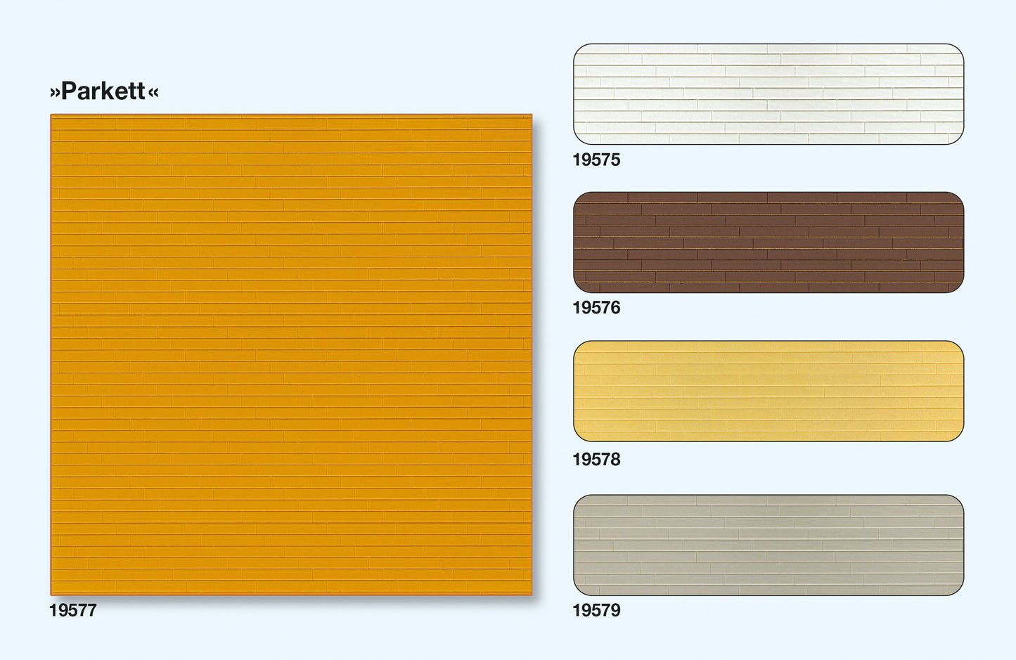 Preiser 19577 HO 95 x 95 mm Parquet Beech Kit (3 Panels)