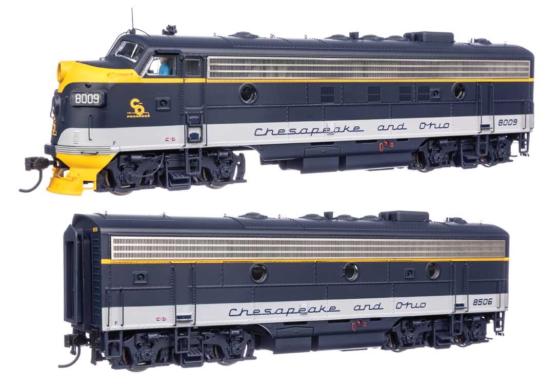 Walthers 920-42547 HO C&O EMD FP7 & F7B Diesel Loco - Sound & DCC #8009 & 8506