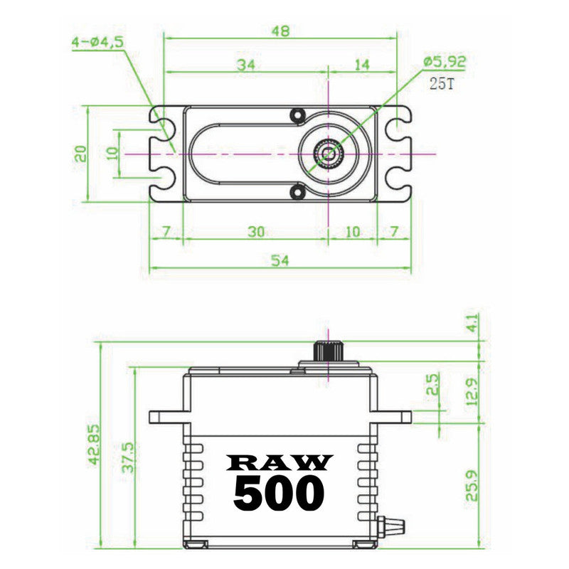 Reef's RC REEFS178 RAW500 Black Edition Servo
