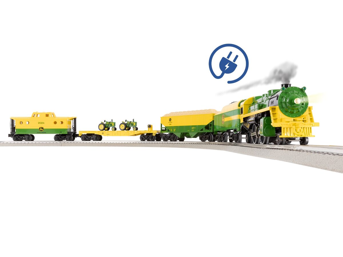 Lionel 2423070 John Deere O Gauge LionChief BT 5.0 Steam Freight Starter Set