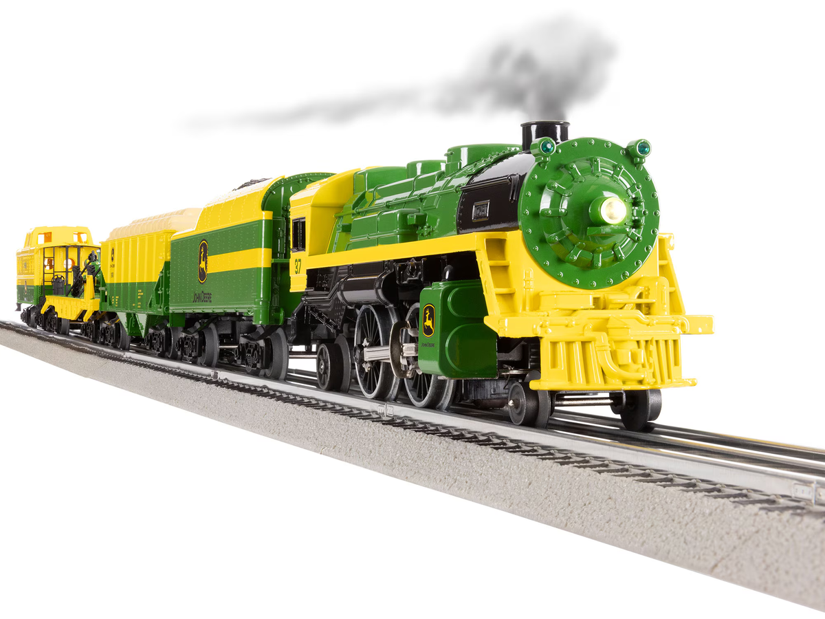 Lionel 2423070 John Deere O Gauge LionChief BT 5.0 Steam Freight Starter Set