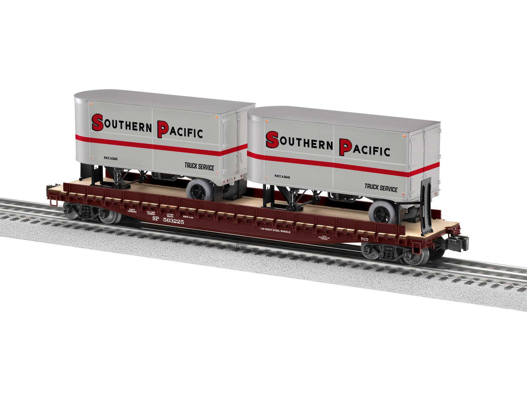 Lionel 2426740 O Southern Pacific 50' TOFC Flatcar with 20' Trailers