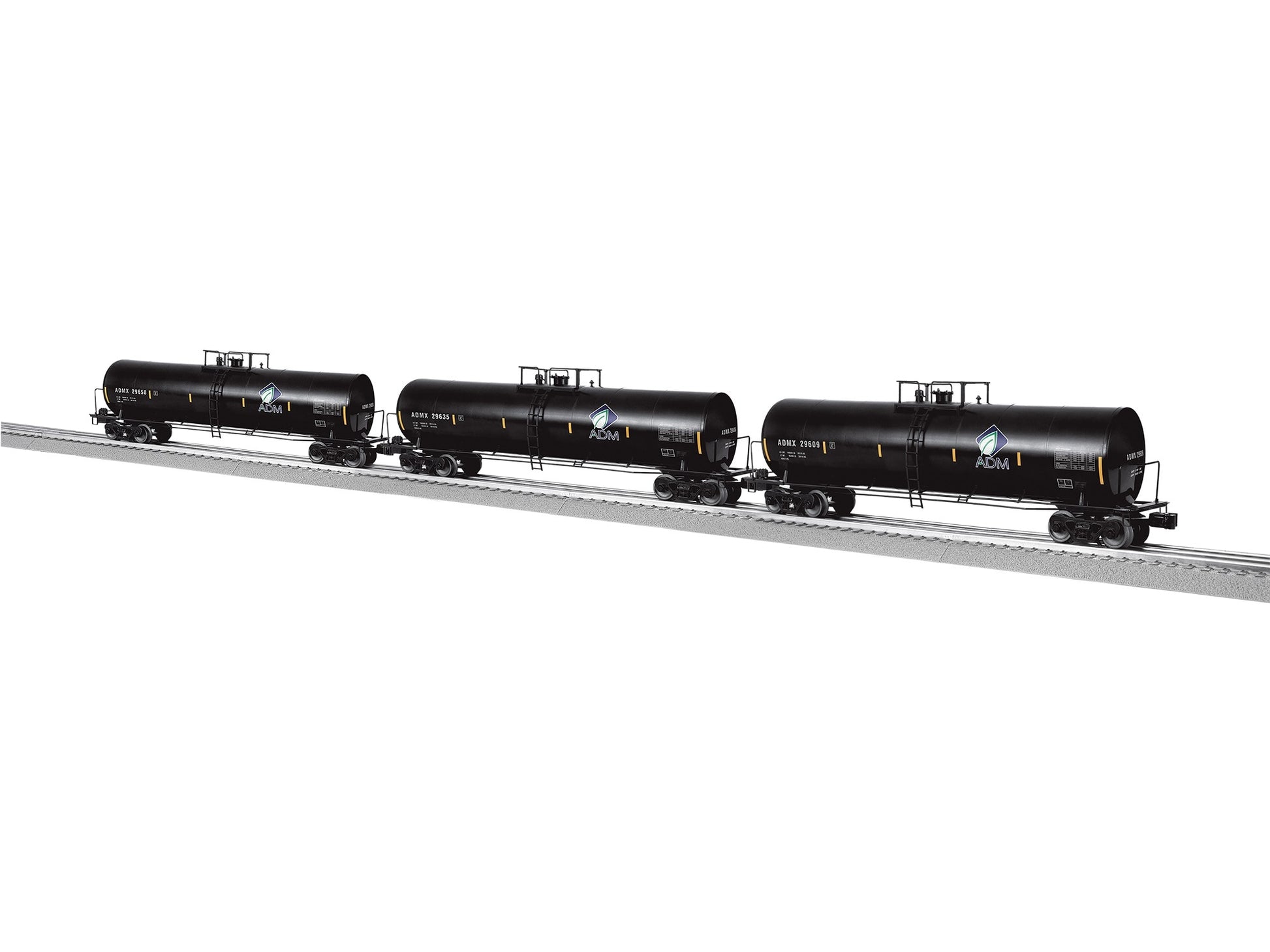 Lionel 2442340 O ADM 50' Tank Car (Set of 3)