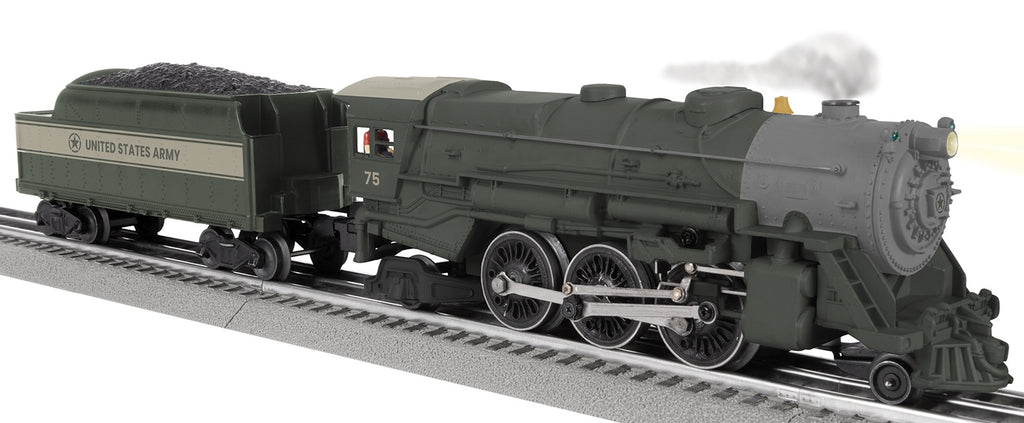 Lionel 2445080 O US Army LionChief 2-6-2 Steam Locomotive #75