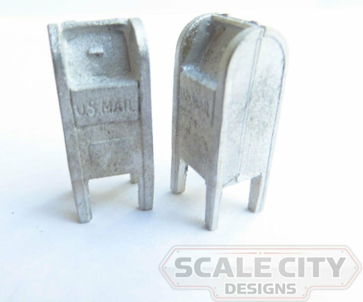 Scale City Designs 48-719 O Scale City Mail Boxes Metal (Pack of 2)