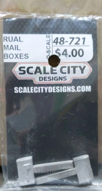 Scale City Designs 48-721 O Scale Rual Mail Boxes Metal (Pack of 2)