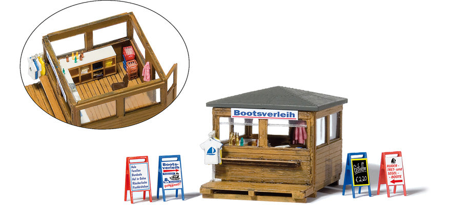 Preiser 17314 HO Boat Rental Kiosk Kit