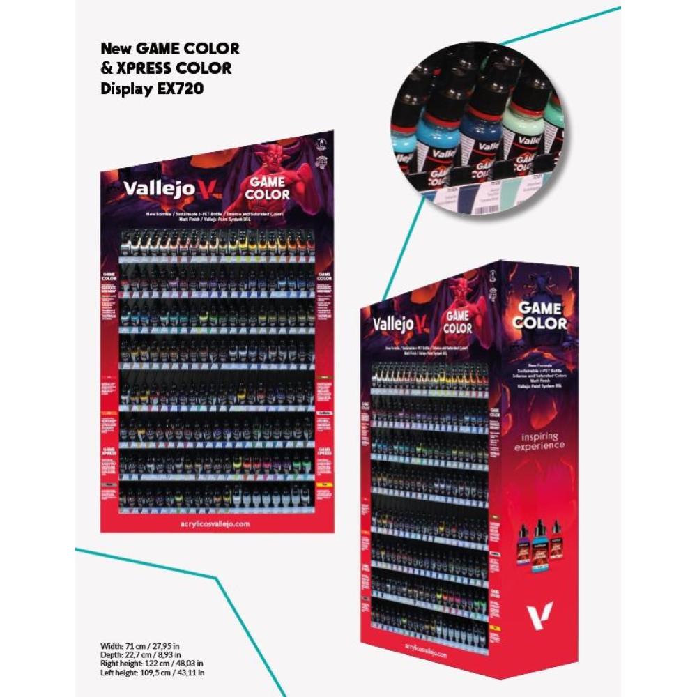 Vallejo Paint EX720 Game Color & Xpress Color Vallejo Display (Display Only)
