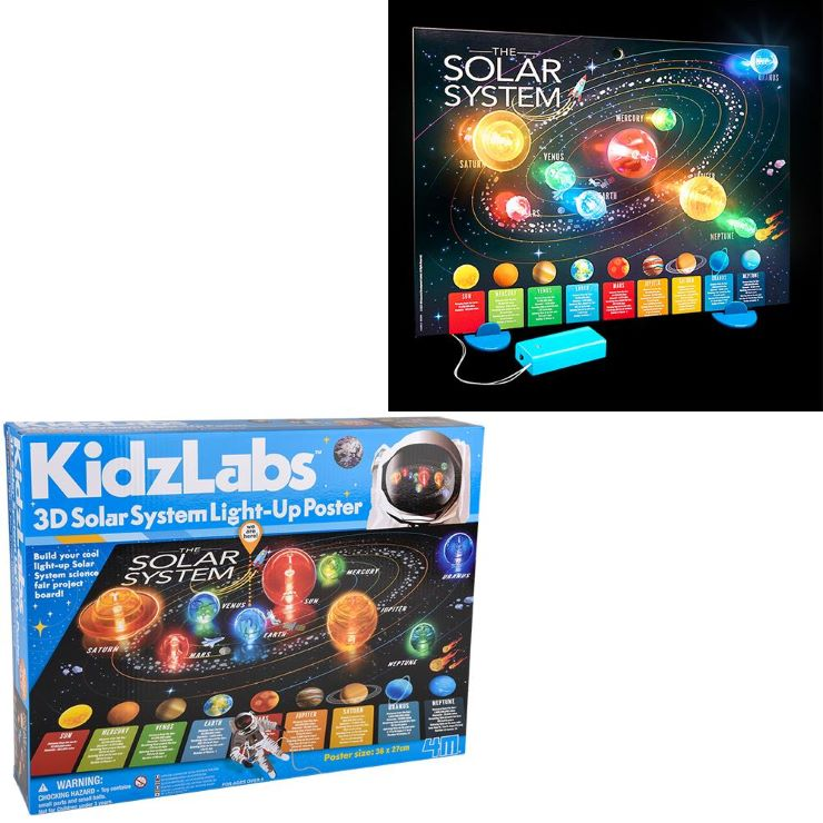 4M Project Kits 3461 KidzLabs: 3D Solar System Light-Up Science Kit