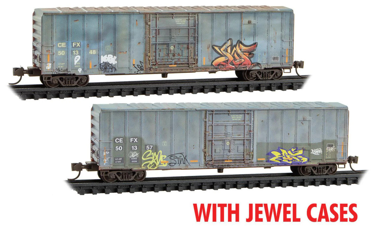 Micro-Trains 98305073 N CIT Group Weathered 50' Rib Side Box Car (Pack of 2)