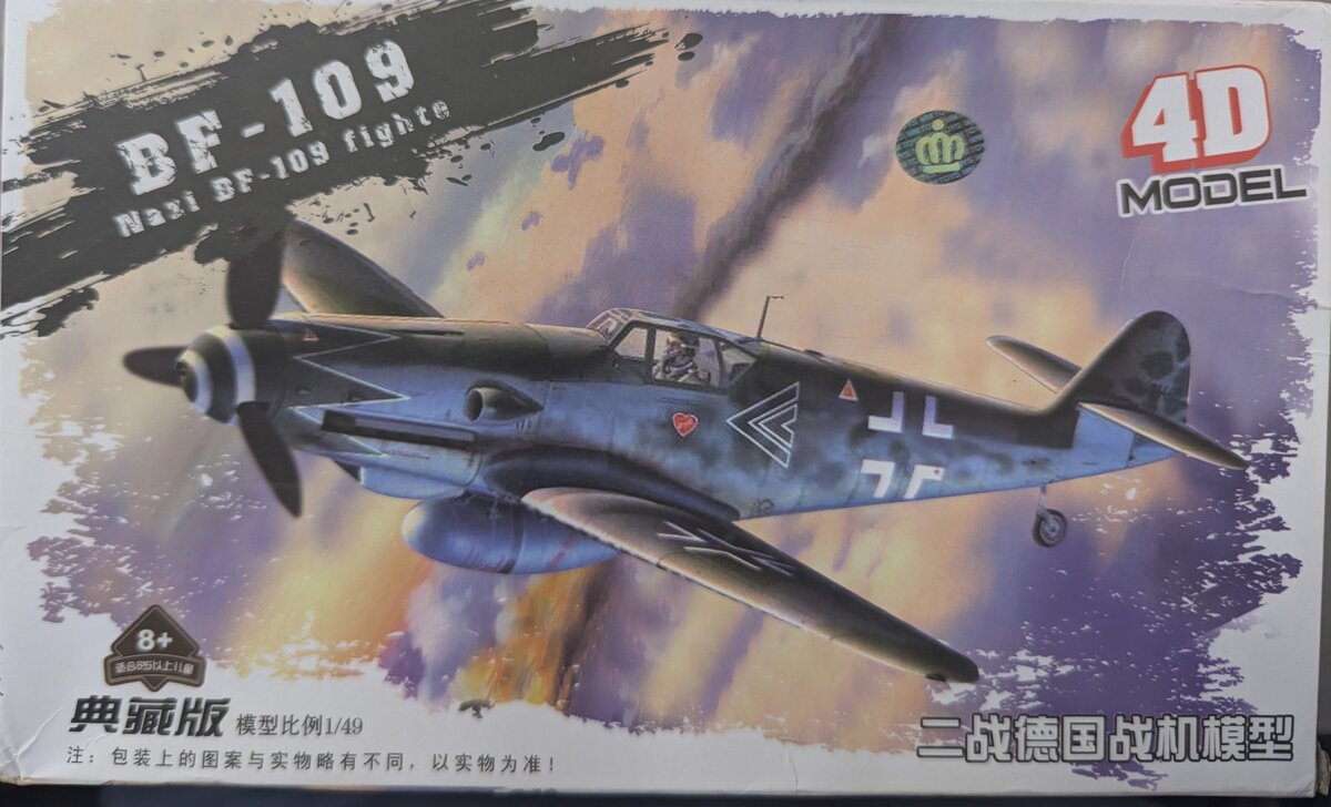 4D Master 2AA0812 1:49 BF-109 Nazi Fighter Jet Plastic Model Kit